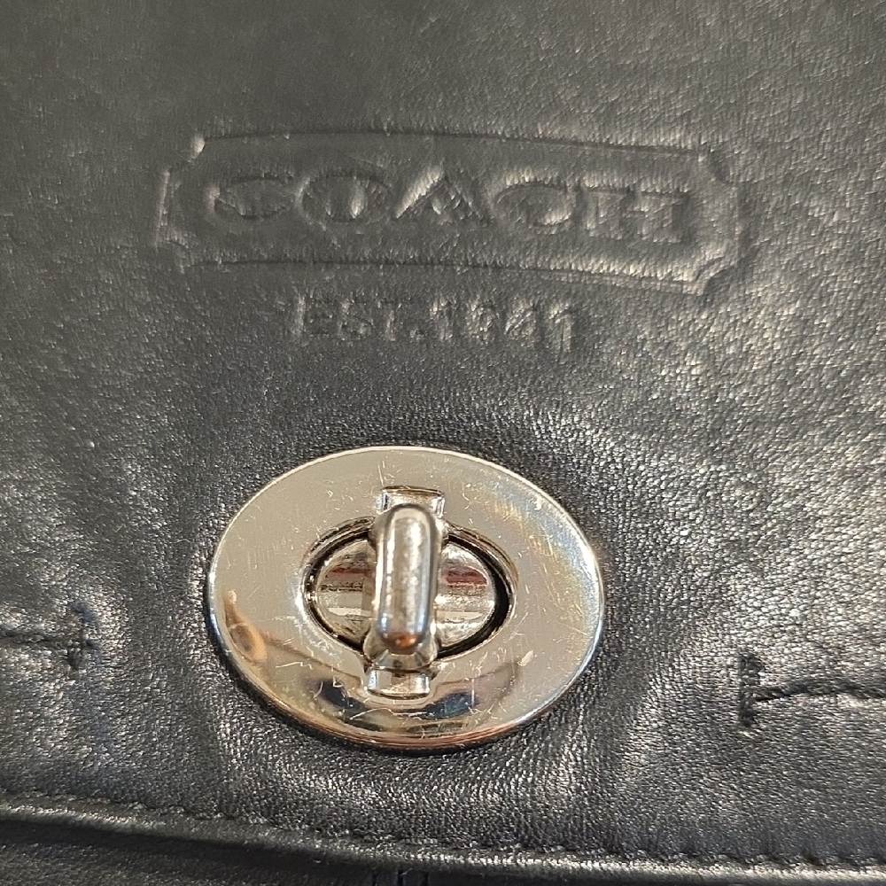 Coach Black Leather Flap Crossbody with Silver Hardware - Picture 2 of 11